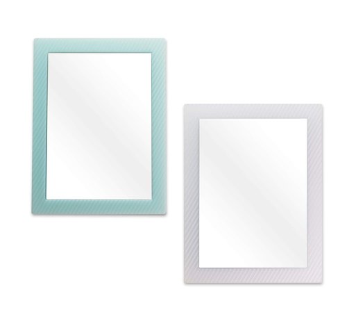 2 Pack Magnetic Locker Mirror for School Locker, Refrigerator, Office Cabinet, 6.3" x 4.8", Locker Accessories Rectangular Mirror (Soft Mint and White)