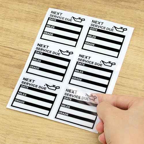 for Oil Change Sticker Static Cling, Clear Stickers 120 Pcs 2¡±x 2¡± Next Service Due Sticker for Windshield, Easy to Peel with No Residue for Car Auto Vehicle Window (Black-Grey)