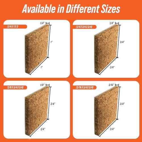 Frank Lowe Cork with Static Back Foam Pads for Glass & Windows (3/16 x 3/4 x 3/4)