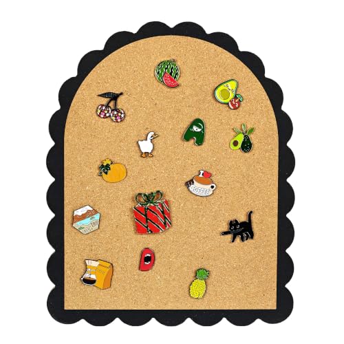 SHASHIDI 9.8x11.8 Inch Scalloped Arch Cork Board Decorative Pin Board for Photos & Notes