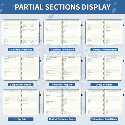 End of Life Planner, Spiral Estate Planning Organizer with Tabs for Senior, I'm Dead Now What Planner for Final Arrangements & Important Affairs with Large Print, 7.9"x10.4", Blue