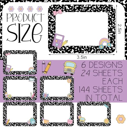 144 Pcs Classroom Name Labels - Self-Adhesive School Desk & Office Tags