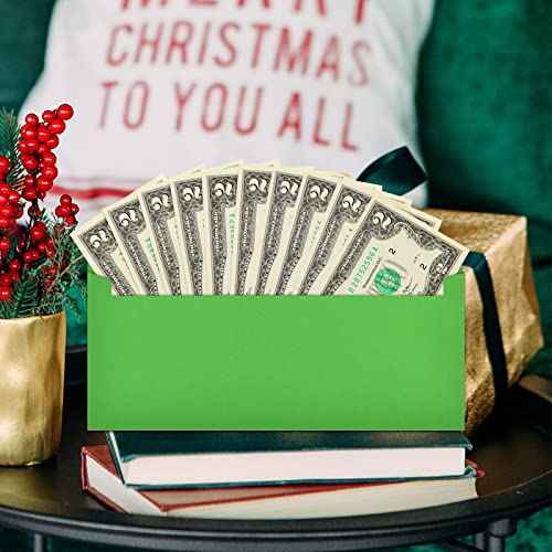 500 Pieces #10 Regular Bussiness Envelopes Bulk (9.45 x 3.94 Inches) Christmas Greeting Card Envelopes Perfect for Checks, Invoices, Letterhead, Letters, Currecy (Green)