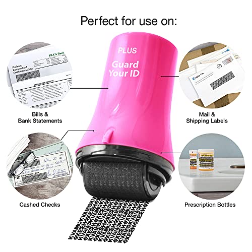 Wide Advanced ID Roller Stamp by Guard Your ID, Privacy Protection and Identity Theft Prevention, As Seen on TV (3-Pack, Blue, Pink, Purple)