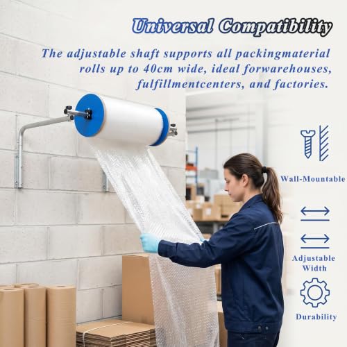 40cm Wall Mount Air Cushion Wrap Dispenser Roll Holder for Packing & Shipping