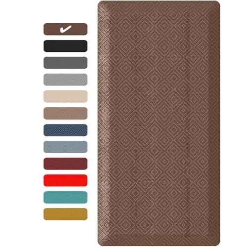 Ophanie Kitchen Mats for Floor, 3/4 Inch Thick Kitchen Rugs, 20x32 Anti Fatigue Standing Cushioned Mat, Waterproof,Comfort Ergonomic Mat for Office, Home, Sink, Brown Non-Slip Bottom