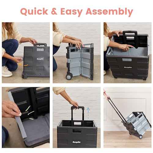 ECR4Kids Universal Rolling Cart, Mobile Storage, Black