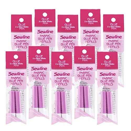 United Notions Pink Sewline Water-Soluble Fabric Glue Pen Refill 2 Count 10/Pk 10 Pack