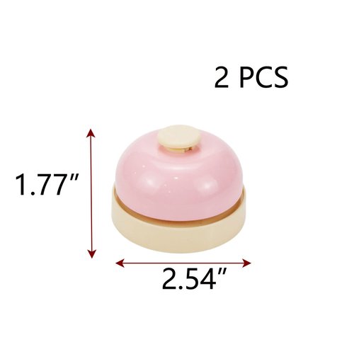 Pufguy Call Bell Mini Service Bell Ringing Desk Bell Bellhop for Restaurants Schools Hotels Counter Bar Warehouses Home-2pcs(Pink)