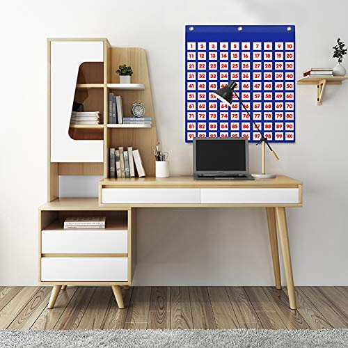 Eamay 100-Pocket Number Chart with 130 Number Cards for Classroom & Home Learning