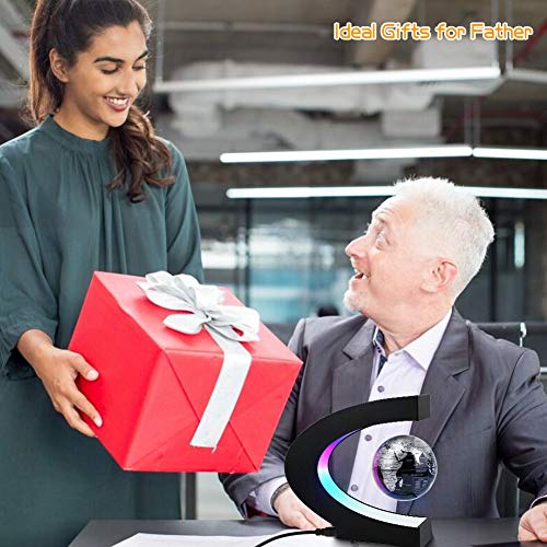 MOKOQI Black Magnetic Levitating Globe with LED Light – Spinning Desk Decor Gift