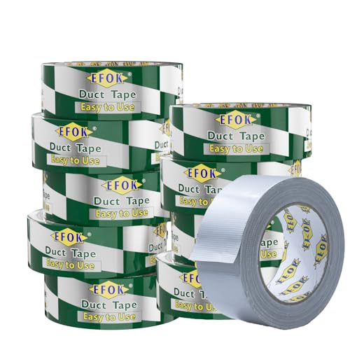 10 Pack Duct Tape Heavy Duty Waterproof, Sliver Duct Tape Bulk 1.88 Inch X 90 Ft, Strong Adhesive for Indoor Outdoor Tear By Hand