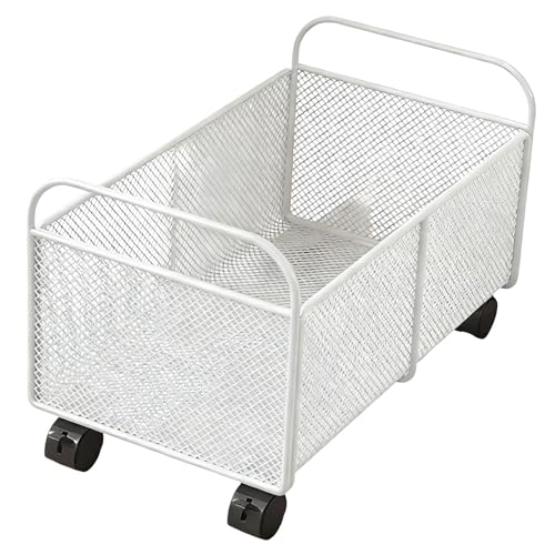 AFXGUSD White Rolling File Cart Under Desk Storage, Compact Office/Home Organizer