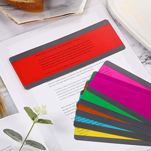 Guided Reading Strips for Dyslexia - Set of 6 Colored Highlight Overlays