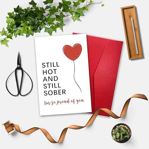 Funny Sober Card - Encouragement & Anniversary for Friends & Family, Sobriety Card, Gifts for Men & Women