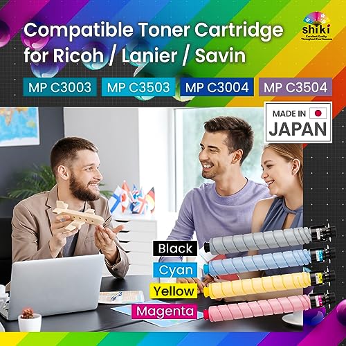 SHIKI Compatible Toner Cartridge for Ricoh/Lanier/Savin MP C3003/C3503/C3004/C3504 Yellow (841814) 18,000 Pages (Yellow)