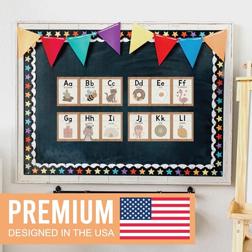 Boho Neutral Alphabet & Number Classroom Wall Decor Set - Educational Posters