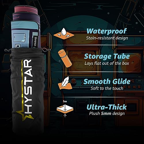 Hystar¢ç Extended Gaming Mouse Pad | XXL 36" x 16" | 5mm Thick, Waterproof Surface, Smooth Polyester Fabric, and Natural Rubber Base | Nostalgia