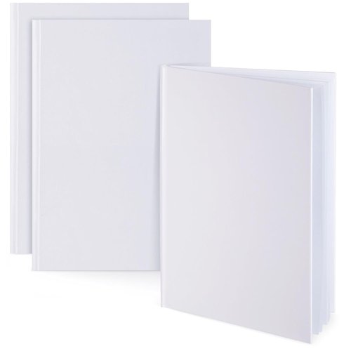 Paper Junkie Blank Book Set - 3-Pack White Hardcover Journals for Kids | 7 x 10 Inch Drawing Notebooks