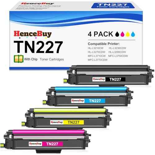 TN227 Toner Cartridge High Yield Replacement for Brother TN-227 TN223 TN 227BK 227C 227M 227Y to Use with Brother HL-L3270CDW MFC-L3770CDW HL-L3290CDW MFC-L3750CDW HL-L3210CW Printer-4 Pack