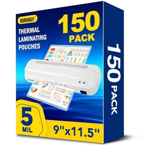150 Pack 5 Mil Laminating Sheets, 9x11.5 Inches Thermal Laminating Pouches, for Laminator, Letter Size, Ultra Clear, Thick, Hold 8.5x11 Inches, Office School Supplies