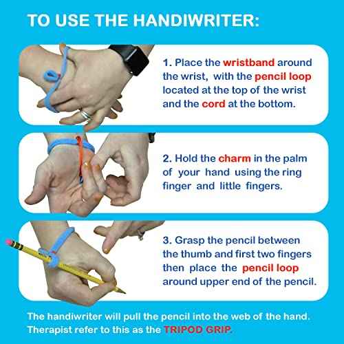 The Original OT Invented & PATENTED HandiWriter, Hand Made in the USA, Handwriting Aid for a Proper Tripod Grip, Finger Position & Better Penmanship. Great For All Kids Kindergarten Age & Up (12 Pack)