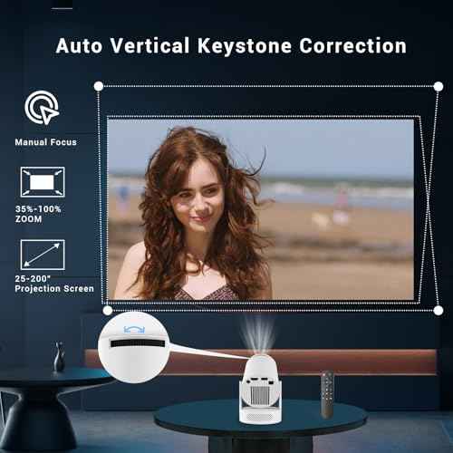 Mini Projector with WiFi and Bluetooth, Portable Projectors with Mouse, 40-200" Smart Outdoor Movie Projector 4K 1080P Support, 180¡Æ Rotatable Home Vedio Projector Compatible with HDMI/USB/Smartphone