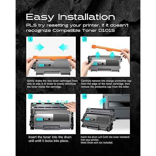 Compatible TN450 Toner Cartridge High Yield Replacement for TN420 TN-450 Work with HL-2280DW HL-2270DW HL-2230 MFC-7360N MFC-7860DW DCP-7065DN Intellifax 2840 2940 (4 Black)