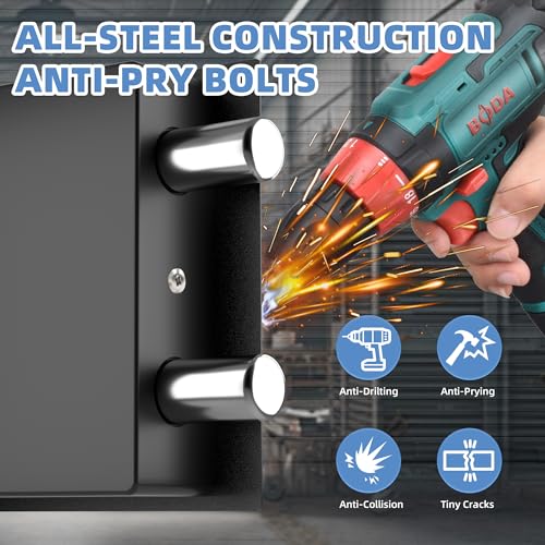 CDC DIGI Black Electronic Combination Lock Safe - 0.23 Cu Ft, Steel Security Box