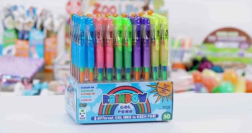 Raymond Geddes Rainbow Color Assorted Gel Pens (Pack of 50)