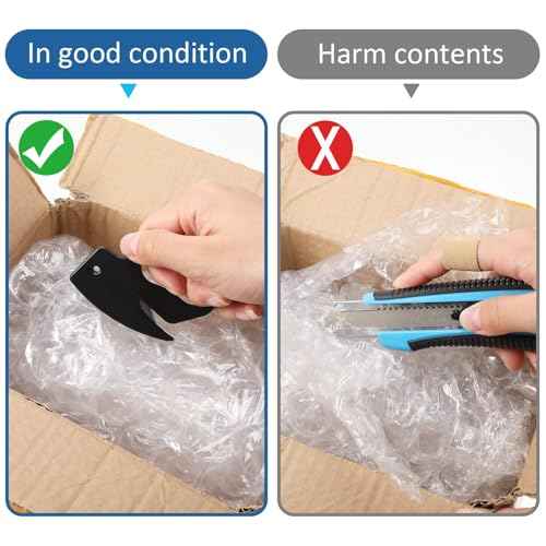 6 Pcs Letter Opener Envelope Slitter Plastic Envelope Knife Stationery Cutter Black Mail Opener Wrapping Paper Cutter for Office and Home