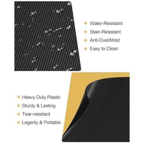 Heavy Duty Black Plastic Folders with 2 Pockets, 10 Pack Textured File Folders with Business Card Slot, Letter Size Filing Supplies for Back to School & Office Organization