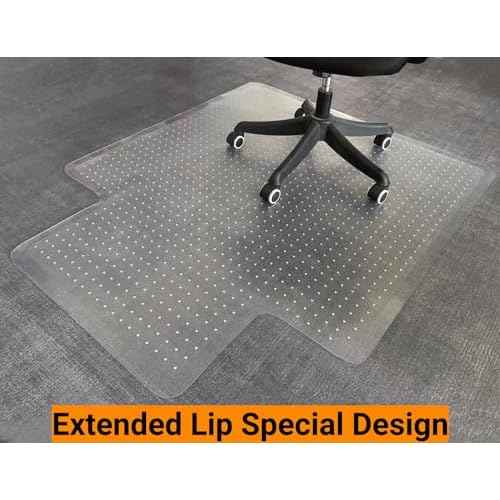 45"x 53"x0.1" Office Chair Mat for Carpet,Slip Resistant Heavy Duty Under Desk Protector Carpeted Floors,Easy Glide Rolling Floor Mat for Office Chair with Extended Lip