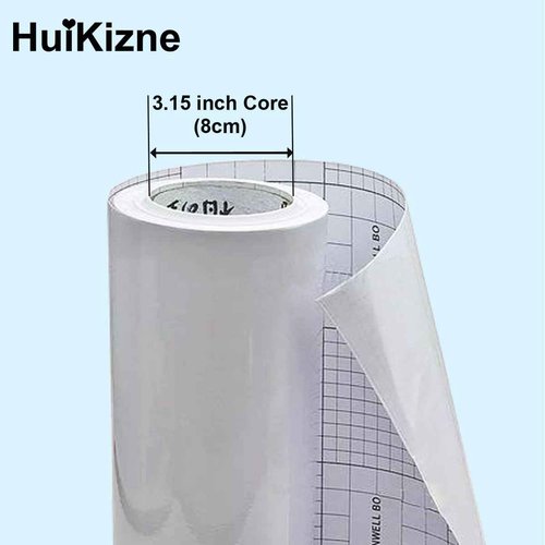 Huikizne 12.6Inch x 95Ft Self-Adhesive Laminating Vinyl Roll, 3Inch Core, 3Mil (80mic) Thickness Standard Glossy Cold Roll Laminating Film, Laminate Rolls Vinyl Cold Roll Laminate