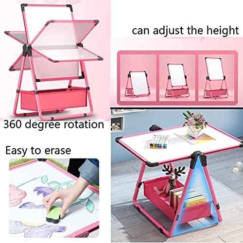 Dry Erase Easel Whiteboard 18'' x 24 ''Double Sided Magnetic Art White Board Height Adjustable U-Stand for Home Office whiteboard