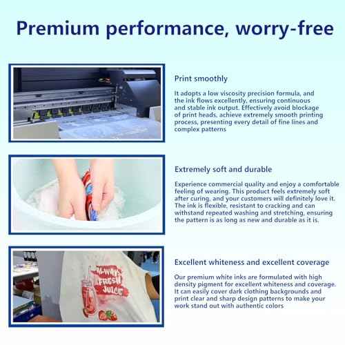 APRONE DTF Ink White 1000ML - Premium Transfer Printer Ink for Printhead ET-8550 L1800 L805 R2400 P400 P800 XP15000 Printers, Heat Transfer Printing Direct to Film T-Shirt Printing
