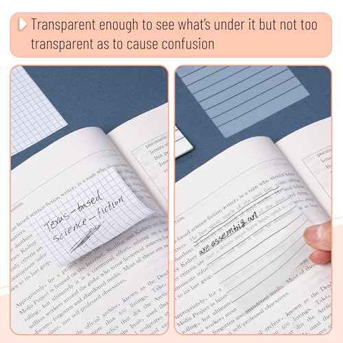 Mr. Pen- Transparent Sticky Notes, 3"x3", 10 Pads, 7X Lined, 3X Blank, 500 Sheets, Vibrant Colors, Lined Transparent Sticky Notes Lines, Back to School Supplies