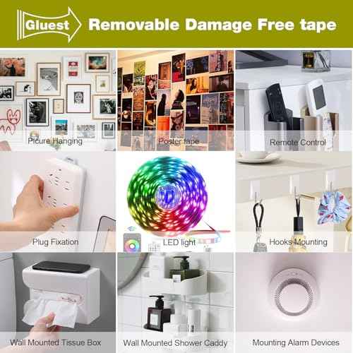 Double Sided Tape Heavy Duty, 1IN x 16.5FT Removeable Mounting Tape, No Damage Wall Tape Damage Free Picture Hanging Strips, Strong Adhesive Strips Foam Tape for Poster Art Craft Home Office Decor
