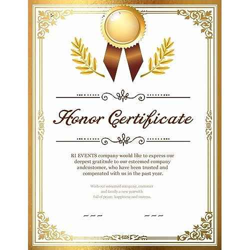 Professional Certificate Paper 8.5 x 11 for Printing, Diploma Paper, Award Certificates Paper, 80 lb, 15 Count, Gold Foil Border, for Office, Business Awards, Graduation, School (GOLD)