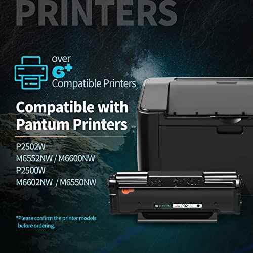 JINTUM PB-211 Toner Cartridge Replacement for Pantum PB-211 PB-211EV Toner Cartridge Compatible with Pantum P2502W M6552NW M6600NW P2500W M6602NW M6550NW Printer Toner(1 Pack,1600 Pages)