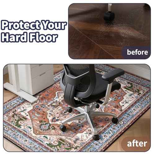 Office Chair Mat for Hardwood Floor, 36" x 48" Heavy Duty Desk Chair Mat for Hard Floors, Under Desk Rug for Rolling Computer Chair,Anti-Slip, Washable