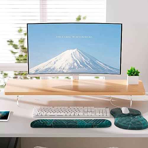 Mouse Pad Wrist Support, Laokiiy 2 in1 Keyboard Wrist Rest+ Ergonomic Mouse Pad, Non-Slip Wrist Rest for Computer Keyboard, Made Easy Typing & Relieve Wrist Pain£¨Banana Leaf Green£©