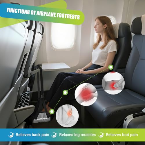 Foot Hammock for Plane Travel - Thickened Bamboo, Grey, Paleclouds