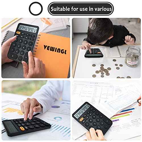VEWINGL Standard Calculator 12 Digit,Desktop Large Display and Buttons,Calculator with Large LCD Display for Office,School, Home & Business Use,Automatic Sleep,with Battery