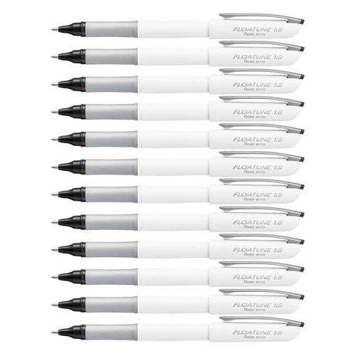 Pentel Floatune Rollerball pen, 1.0mm Bold Point, Black Ink, Pack of 12 (BY110-A)