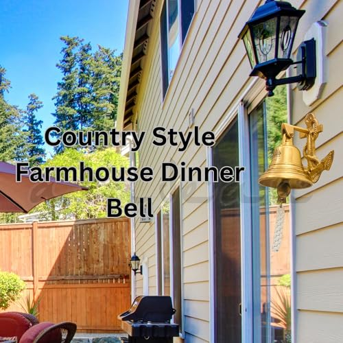 Large Indoor Outdoor Ship Anchor Bell - Decorative Metal Door & Wall Bell for Pub, School, Home, Office