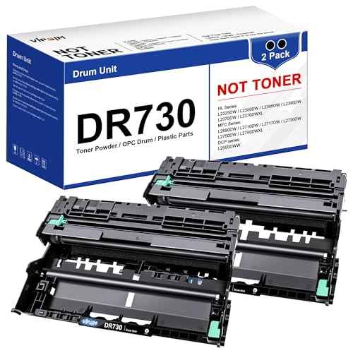 DR730 (Not Toner) Replacement for DR730 DR-730 DR 730 Drum to Use with MFC-L2750DW HL-L2370DW MFC-L2710DW HL-L2350DW DCP-L2550DW Printer (2 Black)