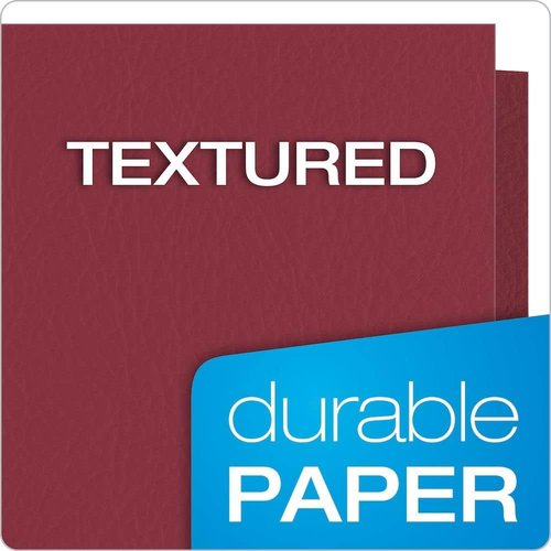 Oxford Two Pocket Folders - Textured Burgundy Paper | Letter Size, Ideal for School & Office - 25 Pack
