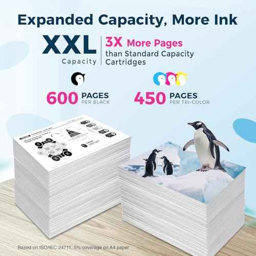 Penguin 240XL 241XL Ink Cartridges for Canon Printer Ink 240 241 XL Combo Pack for MX479 MX432 MX392 MG3600 MG3620 MG3520 MG3522 MG3122 MG4120 Printer 240xxl 241xl Black Color
