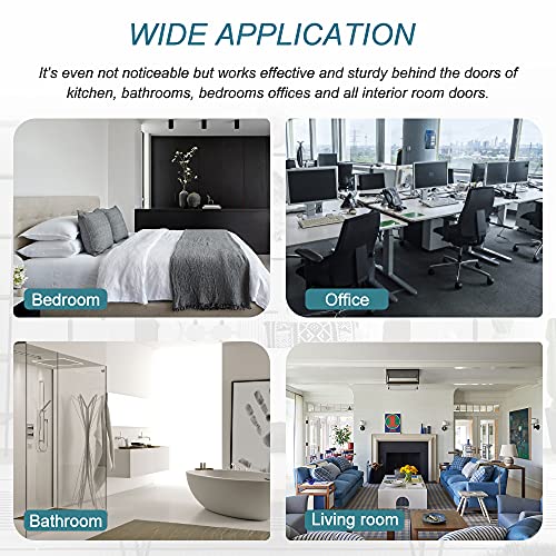 24 Pack Hinge Pin Black Door Stopper, Adjustable Heavy Duty Hinge Pin Door Stop with Black Rubber Bumper Tips